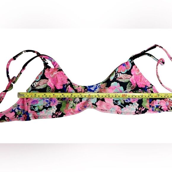 No Boundaries Pink Black Floral Bikini Swim 2pc Swimsuit LARGE Beach Cruise - Picture 6 of 14